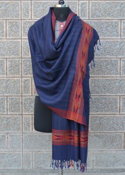 Blue textured Kullu shawl