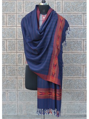 Blue textured Kullu shawl